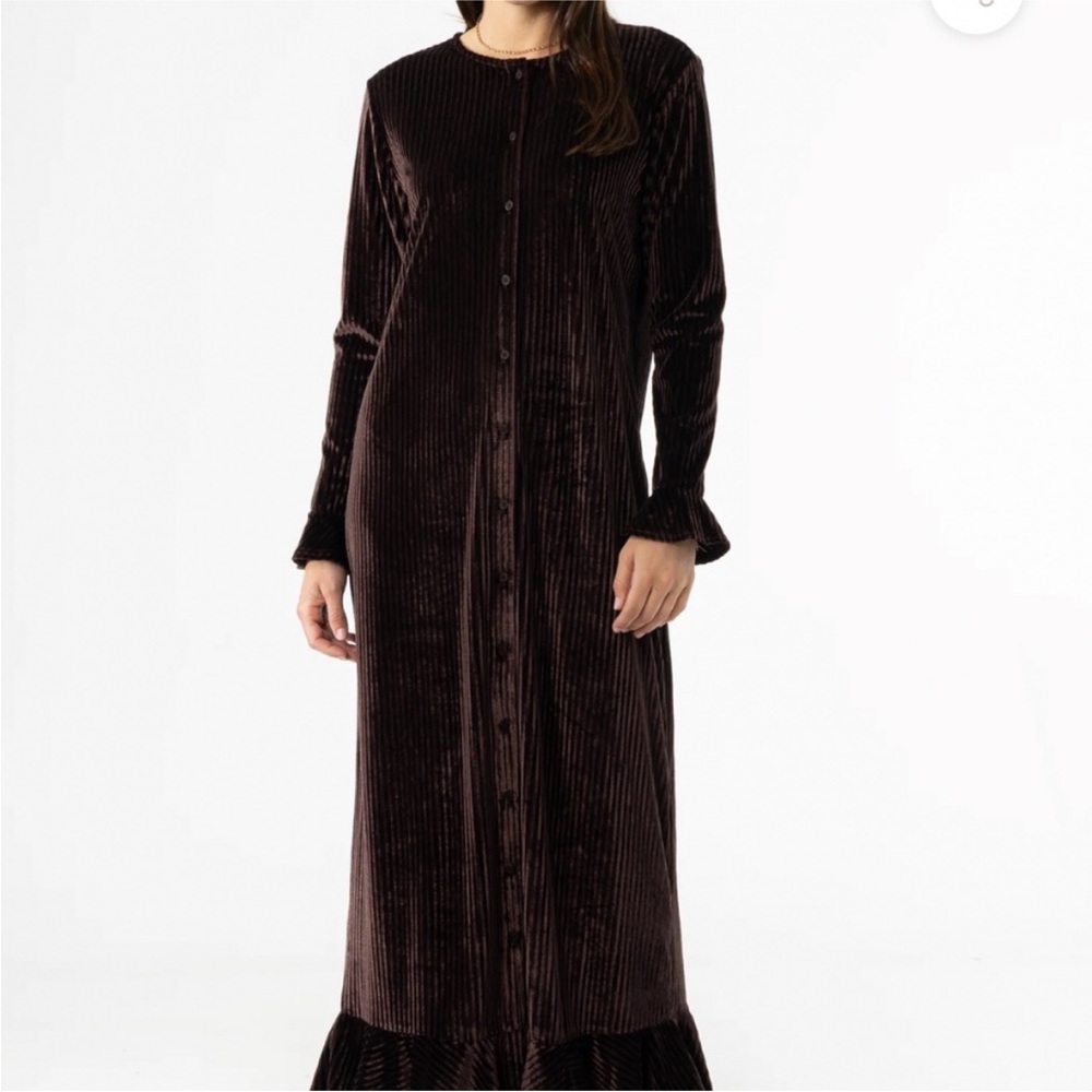 Velour Button Down Dress